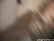 Spit roasted coed teen whore gets her pussy drilled 12/16