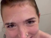 Amyyyoxxo covered in spit and cum 7/16