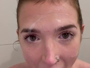 Amyyyoxxo covered in spit and cum 9/16