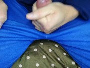 The farmer masturbates on the bed in the morning 3/16