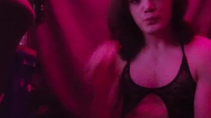 Trans girl eats her cum and fucks herself with it!