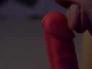 Big fat dick play with my tight pussy. Sex toy & foot play 6/16