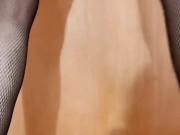 40 year old slender wife sexually spreads her legs in stockings and masturbates her pussy 2/16