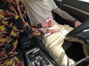 Outdoor HandJob with Cumshot in Car At Busy Park ! 10/16