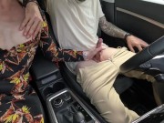 Outdoor HandJob with Cumshot in Car At Busy Park ! 14/16