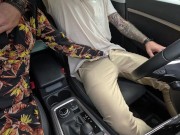 Outdoor HandJob with Cumshot in Car At Busy Park ! 3/16