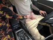 Outdoor HandJob with Cumshot in Car At Busy Park ! 6/16