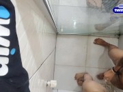 Young couple went to take a shower together but ended up in bed with a big cumshot 3/16