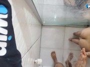 Young couple went to take a shower together but ended up in bed with a big cumshot 6/16