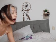 My girlfriend lets her pussy be filled with milk on all fours 7/16