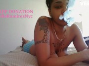 BLUE PANTY EBONY COSPLAY BLOW JOB BIG DICK BBC FACIAL CUM SHOT CUMFACE 2/16