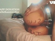 BIG FOOTBALL BOOTY TATTOO ROUND BROWN ASS EBONY HARDCORE 13/16