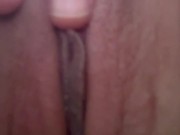 Sudden need to watch myself cum. Close up of my glistening clit, finger myself to climax 14/16