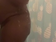 SLOW MOTION Ebony wife shakes ass in shower for you 🚿 14/16