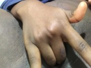Horny black babe solo masturbation