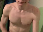 Naked masturbation in the stairwell 15/16