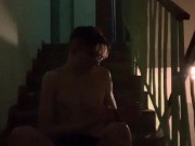 Naked masturbation in the stairwell 2/16