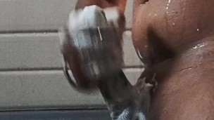 Horny Guy In Masturbates His Big Cock Cumshot