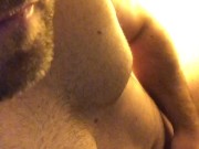 Dirty sexy guy taste own precum for the first time