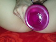 Dildo to big for my tight pussy 5/16