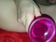 Dildo to big for my tight pussy 8/16