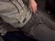 Mr NSX wanking to pillow humping porn. Big had cock jerked off to cumshot on stomach 1/16