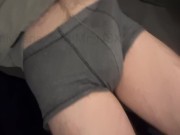 Mr NSX wanking to pillow humping porn. Big had cock jerked off to cumshot on stomach 6/16