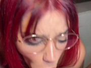Horny redhead sucks the cum out of her boyfriend for fun 9/16