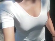 bouncing boobs while running I flash my boobs 1/16