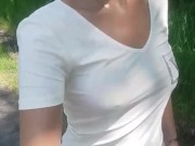 bouncing boobs while running I flash my boobs 15/16