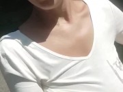 bouncing boobs while running I flash my boobs 6/16