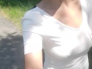 bouncing boobs while running I flash my boobs 7/16