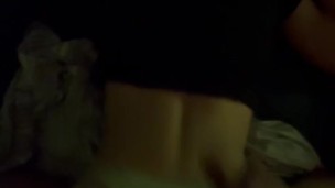 Stepbrother gives stepsister backshots while parents are home