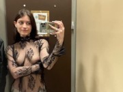 Try On Haul - I got horny as I tried on see-through clothes in the fitting room! 6/16