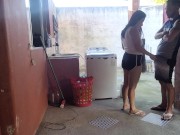 My wife left and the maid couldn't resist my erect dick 10/16