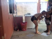 My wife left and the maid couldn't resist my erect dick 11/16