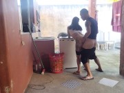 My wife left and the maid couldn't resist my erect dick 15/16