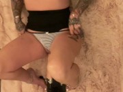 MILF makes herself squirt and cum with fuck machine MILF squirt and cum 3/16