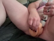 Filling my pussy with a thick dildo 10/16