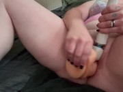 Filling my pussy with a thick dildo 8/16
