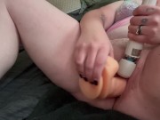 Filling my pussy with a thick dildo 9/16