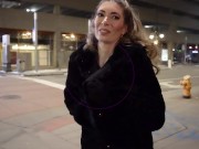 Hot wife showing off her tits in the city 16/16