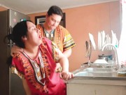 Stepson fucked his indian stepmom while she was cooking in the middle of the day 10/16