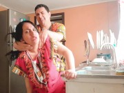 Stepson fucked his indian stepmom while she was cooking in the middle of the day 13/16