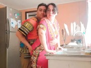 Stepson fucked his indian stepmom while she was cooking in the middle of the day 3/16