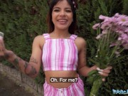 Public Agent Brown haired latina fucks a stranger in a public area 2/16