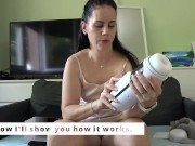 Anna found XS6 XSpaceCup masturbator and milked her husband 6/16