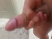 Stroking my hard cock again 14/16