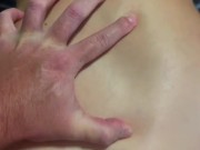 Teen gets fucked from behind before taking cumshot on tits while parents are home 16/16