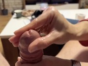 My step sis gives me a perfect handjob 7/16